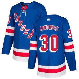 Herre NHL New York Rangers Drakter Henrik Lundqvist #30 Authentic Kongeblå Hjemme